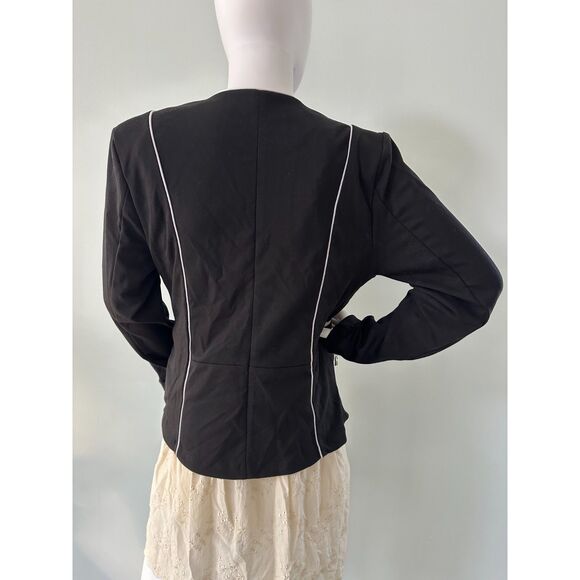 Stoosh Women's Black Long Sleeve Open Front Suit Jacket Blazer Size Large - Picture 2 of 5